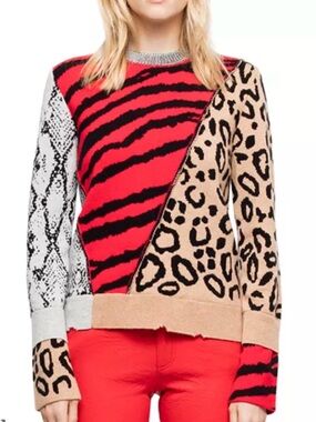 Zadig & Voltaire Delly Animal-Print Sweater XS